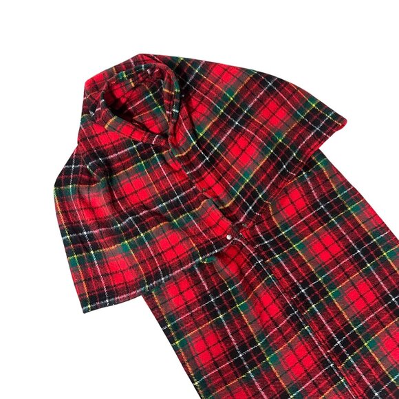Vintage Tennessee Woolen Mills Red Plaid Stadium Blanket Acrylic USA Snuggle - Picture 1 of 10